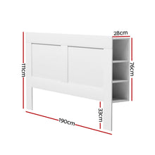Load image into Gallery viewer, Bed Head Headboard King with Shelves - CABI White