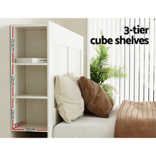 Load image into Gallery viewer, Bed Head Headboard King with Shelves - CABI White