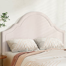 Load image into Gallery viewer, Bed Frame Bed Head Headboard Queen Velvet IRIS Beige