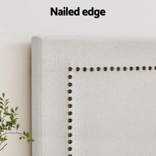 Load image into Gallery viewer, Bed Frame Bed Head Headboard Queen Fabric - RIVE Beige