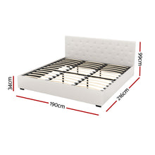 Load image into Gallery viewer, Artiss Bed Frame King Size Gas Lift Beige VILA