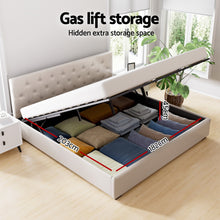 Load image into Gallery viewer, Artiss Bed Frame King Size Gas Lift Beige VILA
