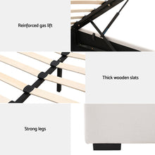 Load image into Gallery viewer, Artiss Bed Frame King Size Gas Lift Beige VILA