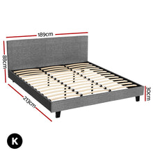 Load image into Gallery viewer, Artiss Bed Frame King Size Grey NEO