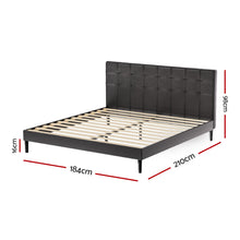 Load image into Gallery viewer, Bed Frame King Size LED Black RAVI