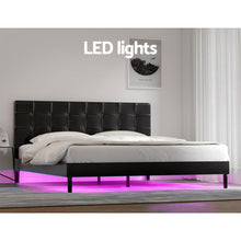 Load image into Gallery viewer, Bed Frame King Size LED Black RAVI