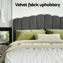 Load image into Gallery viewer, Artiss Bed Frame King Size Velvet Grey FION