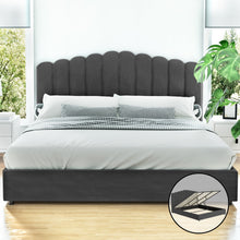 Load image into Gallery viewer, Artiss Bed Frame King Size Velvet Grey FION