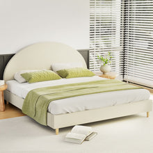 Load image into Gallery viewer, Bed Frame King Size Velvet Cream ELLA