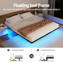 Load image into Gallery viewer, Artiss King Bed Frame,Floating Metal Bed Frame with Smart LED Lights - Sturdy Metal Platform Bed Base, Silent Design, Tool-Free Assembly, 300KG Capacity for Home/Hotel/Master Bedroom