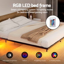 Load image into Gallery viewer, Artiss King Bed Frame,Floating Metal Bed Frame with Smart LED Lights - Sturdy Metal Platform Bed Base, Silent Design, Tool-Free Assembly, 300KG Capacity for Home/Hotel/Master Bedroom