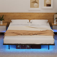 Load image into Gallery viewer, Artiss King Bed Frame,Floating Metal Bed Frame with Smart LED Lights - Sturdy Metal Platform Bed Base, Silent Design, Tool-Free Assembly, 300KG Capacity for Home/Hotel/Master Bedroom