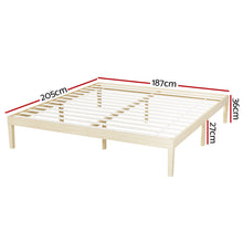 Load image into Gallery viewer, Bed Frame King Size Wooden Base Mattress Platform Timber Pine BRUNO