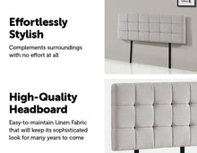 Load image into Gallery viewer, Linen Fabric Queen Bed Deluxe Headboard Bedhead - Beige