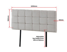 Load image into Gallery viewer, Linen Fabric Queen Bed Deluxe Headboard Bedhead - Beige