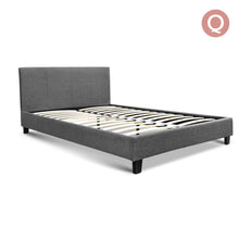 Load image into Gallery viewer, Artiss Queen Size Fabric Bed Frame Headboard- Grey