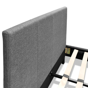 Artiss Queen Size Fabric Bed Frame Headboard- Grey