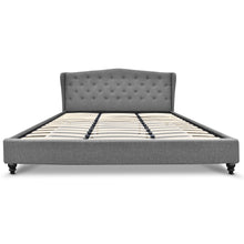 Load image into Gallery viewer, Artiss King Size Wooden Upholstered Bed Frame Headborad - Grey