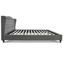 Load image into Gallery viewer, Artiss King Size Wooden Upholstered Bed Frame Headborad - Grey