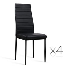 Load image into Gallery viewer, Artiss Set of 4 Dining Chairs PVC Leather - Black
