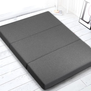 Giselle Bedding Double Size Folding Foam Mattress Portable Bed Mat Dark Grey
