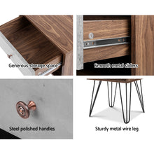 Load image into Gallery viewer, Artiss Bedside Table with Drawer - Grey & Walnut