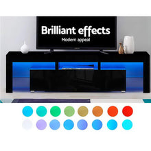 Load image into Gallery viewer, Artiss 189cm RGB LED TV Stand Cabinet Entertainment Unit Gloss Furniture Drawers Tempered Glass Shelf Black
