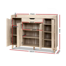 Load image into Gallery viewer, Artiss Shoe Cabinet Shoes Storage Rack 120cm Organiser Drawer Cupboard Wood