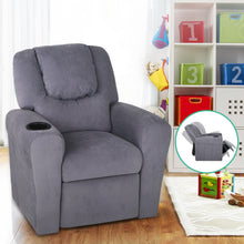 Load image into Gallery viewer, Artiss Kids Fabric Reclining Armchair - Grey