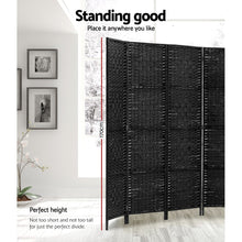 Load image into Gallery viewer, Artiss Room Divider 8 Panel Dividers Privacy Screen Rattan Wooden Stand Black