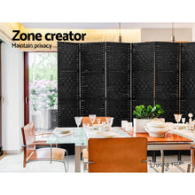 Load image into Gallery viewer, Artiss Room Divider 8 Panel Dividers Privacy Screen Rattan Wooden Stand Black