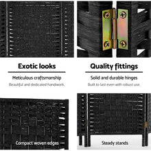 Load image into Gallery viewer, Artiss Room Divider 8 Panel Dividers Privacy Screen Rattan Wooden Stand Black