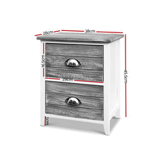 Load image into Gallery viewer, Artiss 2x Bedside Table Nightstands 2 Drawers Storage Cabinet Bedroom Side Grey