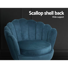 Load image into Gallery viewer, Artiss Armchair Lounge Chair Accent Retro Armchairs Lounge Shell Velvet Navy