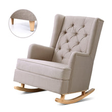 Load image into Gallery viewer, Artiss Rocking Armchair Feedining Chair Fabric Armchairs Lounge Recliner Beige