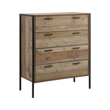 Load image into Gallery viewer, Mascot 4 Drawers Tallboy Storage Cabinet Oak Colour 