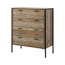 Load image into Gallery viewer, Mascot 4 Drawers Tallboy Storage Cabinet Oak Colour