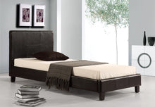 Load image into Gallery viewer, Single PU Leather Bed Frame Black