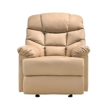 Load image into Gallery viewer, Leather Rocking Recliner Chair Armchair Swing Gliding Beige