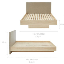 Load image into Gallery viewer, Wooden Floating Bed Frame King Natural Oak