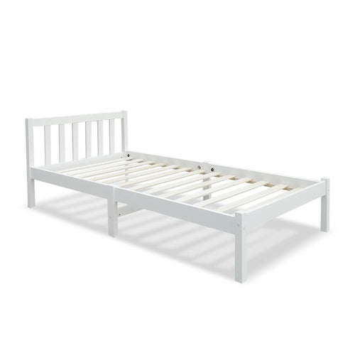 Single Size Wooden Bed Frame - White
