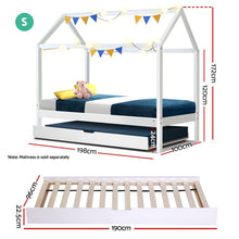 Load image into Gallery viewer, Artiss Wooden Bed Frame Single Size Mattress Base Pine Timber Platform White HOLY