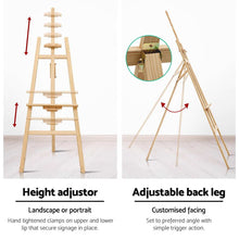 Load image into Gallery viewer, Artiss Pine Wood Easel Art Display Painting Shop Tripod Stand Wedding 175cm