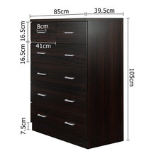 Load image into Gallery viewer, Artiss Tallboy 6 Drawers Storage Cabinet - Walnut