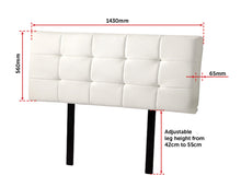 Load image into Gallery viewer, PU Leather Double Bed Deluxe Headboard Bedhead - White