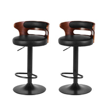 Load image into Gallery viewer, 2x Bar Stools Gas Lift Faux Leather Furniture Kings Warehouse 