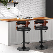 Load image into Gallery viewer, 2x Bar Stools Gas Lift Faux Leather Furniture Kings Warehouse 