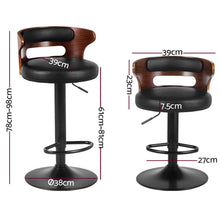 Load image into Gallery viewer, 2x Bar Stools Gas Lift Faux Leather Furniture Kings Warehouse 