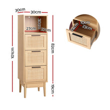 Load image into Gallery viewer, 3 Chest of Drawers Rattan Furniture Cabinet Storage Side End Table Shelf living room Kings Warehouse 