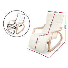 Load image into Gallery viewer, Artiss Rocking Armchair Footrest Nursing Beige Afton